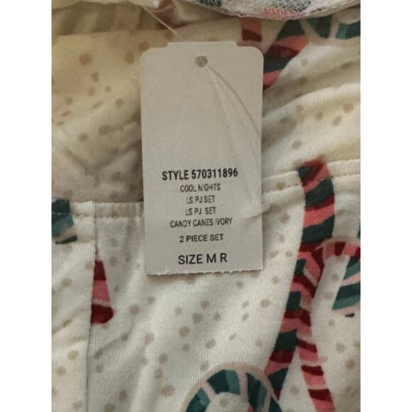 Soma Cool Nights Candy Cane Print Pajama Pants Ivory Red Green Women’s Medium - Picture 6 of 7